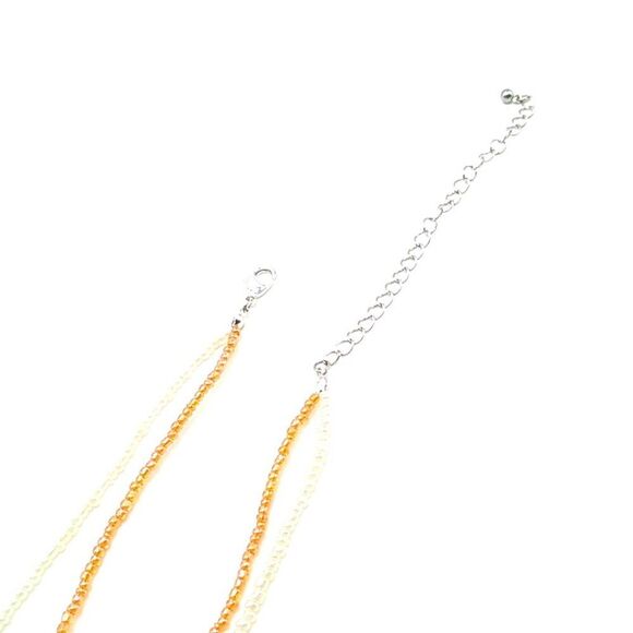 Kenneth Cole Flower Necklace Crystal & Enamel Swirl Pendant Beaded Chain - Picture 9 of 11